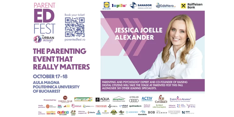 Afiș ParentED Fest cu Jessica Joelle Alexander
