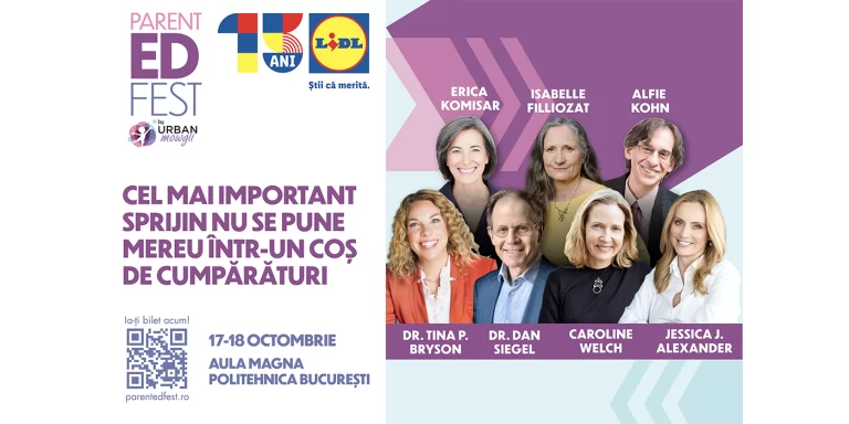 Afiș ParentED Fest cu cei șapte speakeri ai ediției 2026
