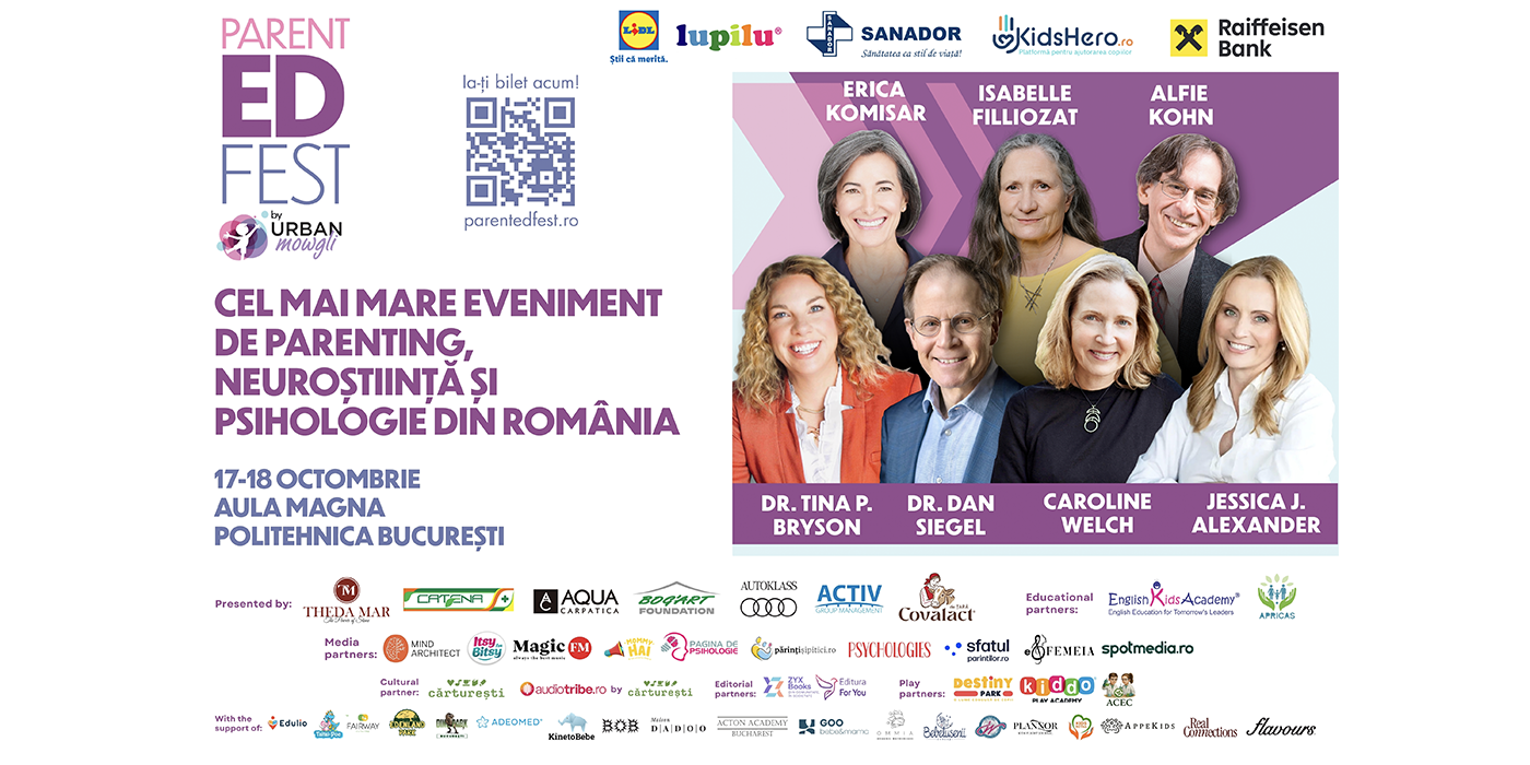 Afiș ParentED Fest cu speakerii ediției